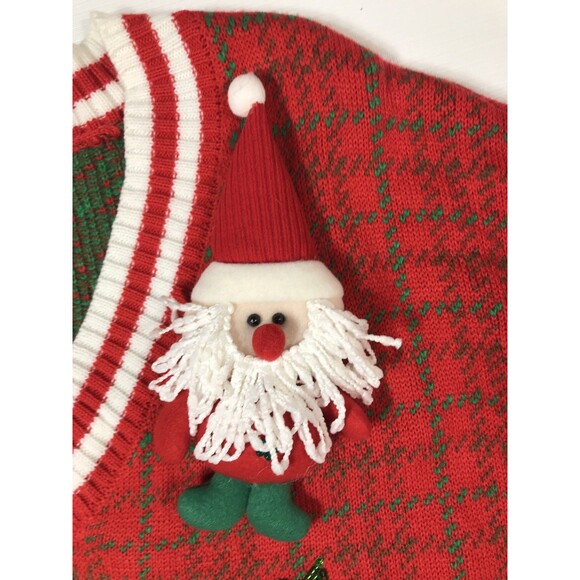 Joyland Womens Ugly Christmas Sweater Size Xl Red Stocking Sequins Santa - Picture 5 of 11